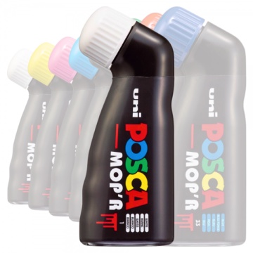 Marker UNI Posca mop'r PCM22, varf rotund buretat 3.0-19.0mm, alb - M1422 - Img 2