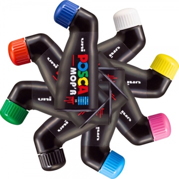 Marker UNI Posca mop'r PCM22, varf rotund buretat 3.0-19.0mm, verde - M1427 - Img 4