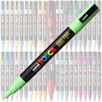 Marker UNI Posca PC-3M, varf rotund, 0.9-1.3mm, verde deschis - M295 - Img 2