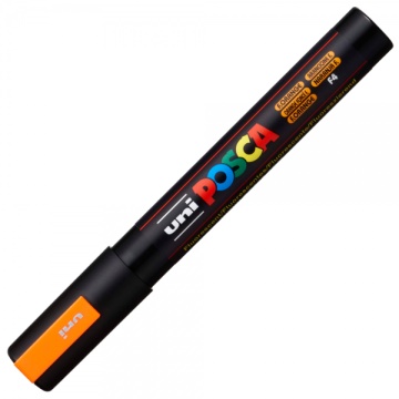 Marker UNI Posca PC-5M, varf rotund, 1.8-2.5mm, portocaliu inchis - M444 - Img 2