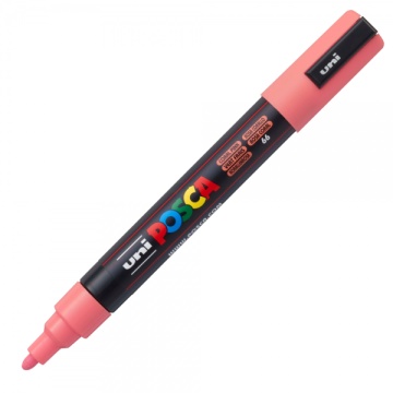 Marker UNI Posca PC-5M, varf rotund, 1.8-2.5mm, roz corai - M1177 - Img 1