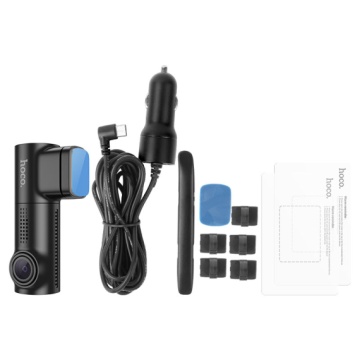 Mini camera de bord Hoco DV1, inregistrare video, LCD TFT, acumulator 200mAh, cablu 3.5m, TF Card, Multilanguage, negru - Img 5