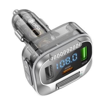 Modulator FM | BT, Hoco E75, 30W, 1xUSB-C, 1xUSB-A, PD, QC 3.0, negru - Img 2
