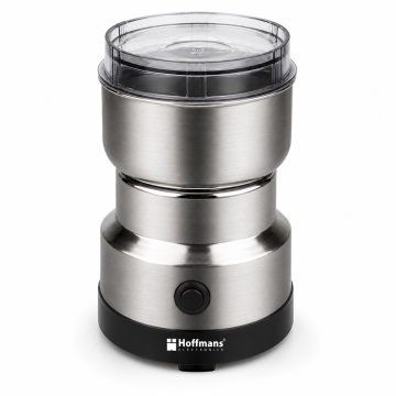 Rasnita de cafea si condimente Hoffmans HM-8012, 300W, 70g, Lame Inox, Argintiu