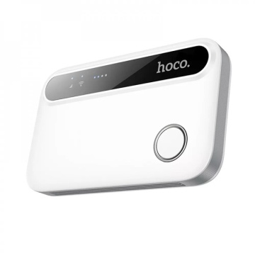 Router portabil Hoco HI41, WiFi 6, 150 Mbps, micro-SIM, baterie 2100 mAh, alb - Img 1