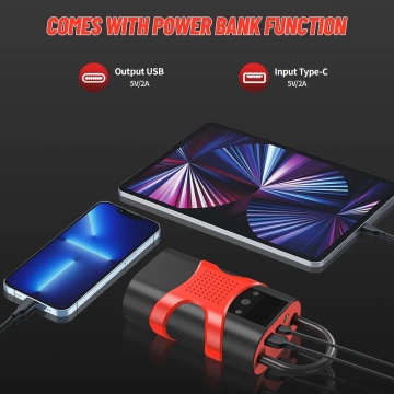 Starter auto Pexor 4 in 1, booster 1800A, compresor 150PSI, baterie externa 14800mAh, lanterna LED, afisaj digital, portabil - Img 5