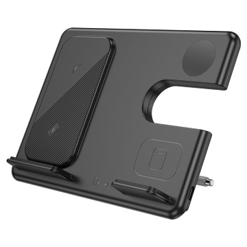 Statie incarcare wireless Hoco CQ2, 3 in 1, MagSafe, 15W, negru - Img 3