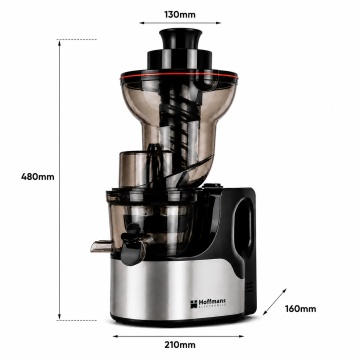 Storcator cu presare la rece Hoffmans HM-636, Slow Juicer, 200W, tub alimentare 130 mm, motor 100% cupru, extractie suc pana la 96%, negru/inox - Img 7