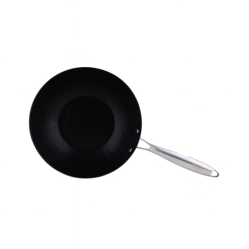 Tigaie wok ZILAN, 28cm, titan 7 straturi antiaderenta C2, maner inox nituit, ZLN0934, gri inchis