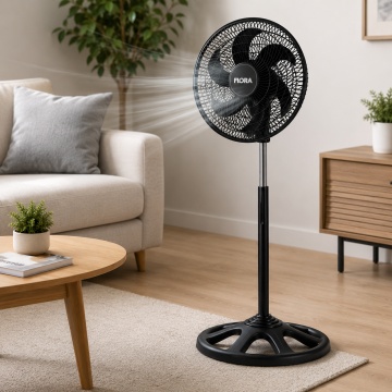 Ventilator cu picior Floria ZLN1092, 55W, 3 trepte viteza, oscilatie, negru - Img 5