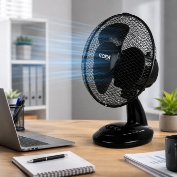 Ventilator de birou Floria ZLN1211 - 26cm, 25W, 2 viteze, oscilatie 90°, motor silentios - Img 5