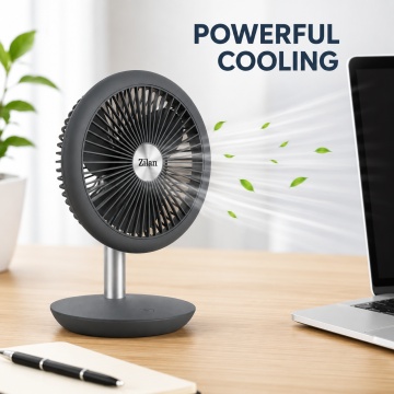 Ventilator portabil reincarcabil Zilan ZLN4000, USB, 5W, 18 cm, gri - Img 2