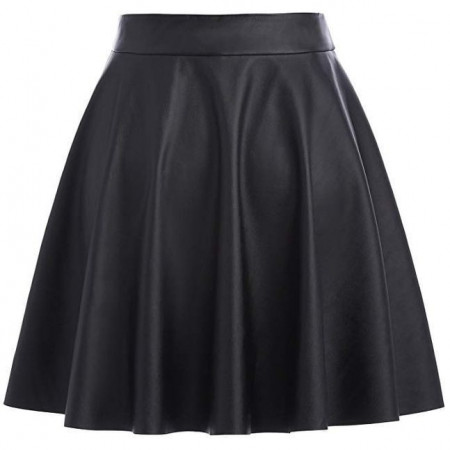 High Waist Synthetic Skirt