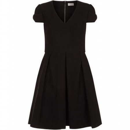 Fit-and-Flare Bow Sleeve Dress