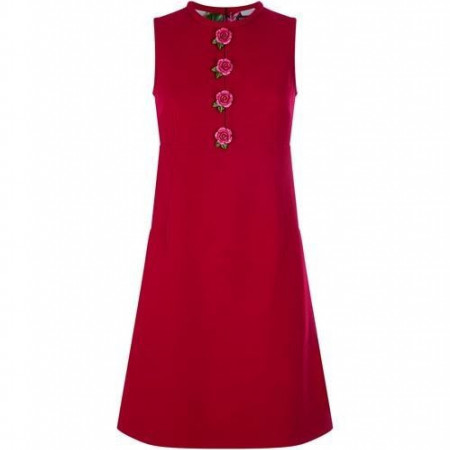 Wool Crepe Shift Dress