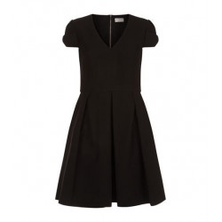 Fit-and-Flare Bow Sleeve Dress