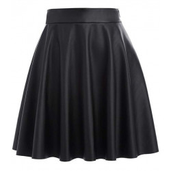 High Waist Synthetic Skirt