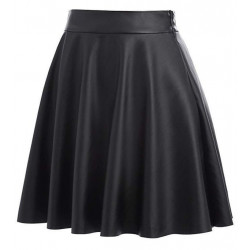 High Waist Synthetic Skirt
