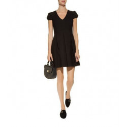 Fit-and-Flare Bow Sleeve Dress