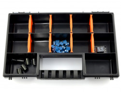 Organizator NORS,28.7x18.6x5 cm, negru cu capac transparent cu separatoare in interior - Img 3