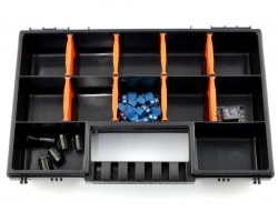 Organizator NORS,28.7x18.6x5 cm, negru cu capac transparent cu separatoare in interior - Img 3