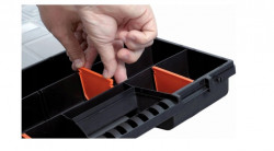 Organizator NORS,28.7x18.6x5 cm, negru cu capac transparent cu separatoare in interior - Img 4