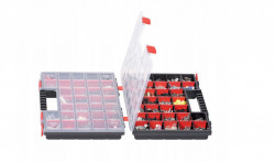 Organizator dublu din plastic cu capac transparent si separatoare, L - 49 cm x l - 39 cm x H - 13 cm - Img 3