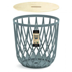 Cos multifunctional "Uniqubo", stone grey, folosit ca masuta sau taburet pentru depozitare - Img 1