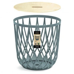 Cos multifunctional "Uniqubo", stone grey, folosit ca masuta sau taburet pentru depozitare