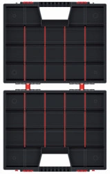 Organizator cutie scule tip valiza, dublu, Kistenberg, 49x39x13 cm, negru/rosu - Img 3