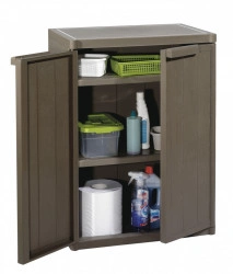 Cabinet multifunctional optica lemn Gensini, pentru depozitare scule, 65 x 45 x 88 cm, Maro