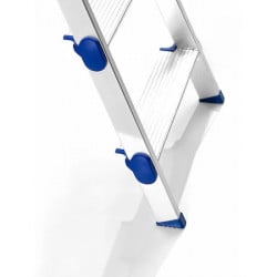 Scara aluminiu 3 trepte Golden - PIROLA Italy, H-max 61cm, cu protectii de plastic - Img 3