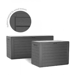 Lada depozitare, finisaj imitatie lemn - “Woodebox”, gri antracit, 280 litri, 116 x 43,8 x 55,5 - Img 2