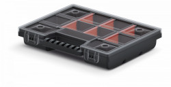 Organizator,19x15x3.5 cm, negru cu capac transparent - Img 2