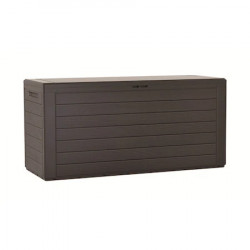 Lada depozitare, finisaj imitatie lemn - “Woodebox”, maro terra d`ombra, 280 litri, cm 116 x 43,8 x 55,5h - Img 1