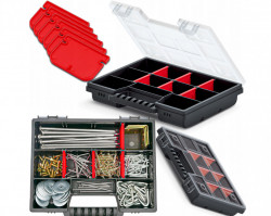 Organizator,19x15x3.5 cm, negru cu capac transparent - Img 3