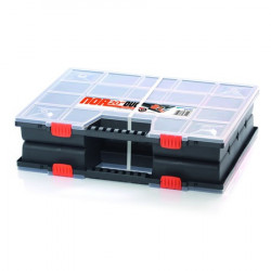 Organizator dublu din plastic cu capac transparent si separatoare, L - 49 cm x l - 39 cm x H - 13 cm - Img 1