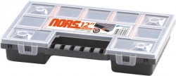 Organizator NORS,28.7x18.6x5 cm, negru cu capac transparent cu separatoare in interior - Img 2