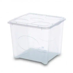 Cutie depozitare transparenta, cu capac transparent - Gensini, set 4 buc., cm 39,5 x 34 x 31,8-h, 31 litri