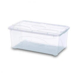 Cutie depozitare transparenta, cu capac transparent - Gensini, set 6 buc., cm 39,5 x 23 x 15,6-h, 10 litri