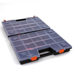 Organizator dublu din plastic cu capac transparent si separatoare, L - 49 cm x l - 39 cm x H - 13 cm - Img 2