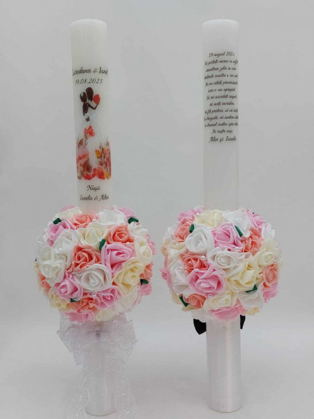 Set 2 Lumanari Nunta Personalizate Cu Mesajul Nasilor