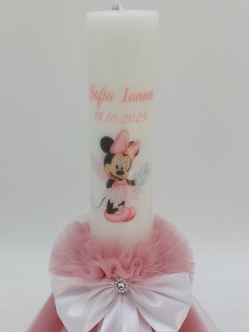 Lumanare Botez Minnie Mouse Roz Prafuit - Img 2