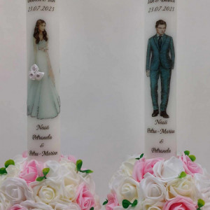 Set 2 Lumanari Nunta 60 CM Personalizate Pe Spate Cu Mesajul Nasilor - Img 5
