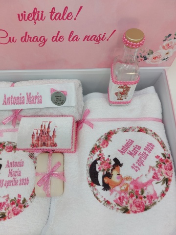 Trusou Botez Personalizat Roz Cu Nume, Mesaj Şi Dată - Img 6