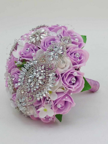 Buchet Cununie Cu Brose, Strasuri, Diamante, Perle - Img 4