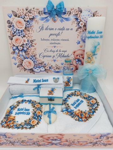 Trusou Botez Crem Cu Ursulet