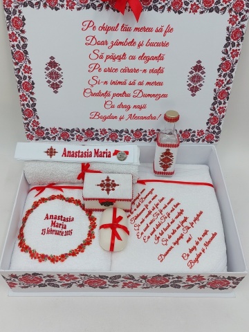 Trusou Botez Traditional Fetita Rosu - Img 4