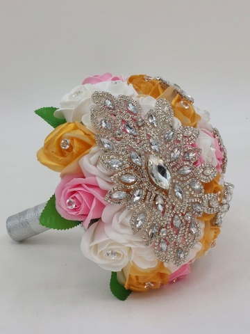 Buchet Mireasa Cu Strasuri, Brose Si Diamante - Img 2