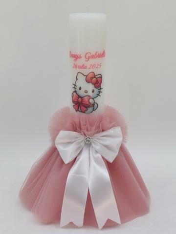 Lumanare Botez Cu Tematica Hello Kitty - Img 1